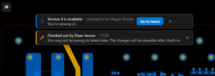 Notices about a newer version and a check-out