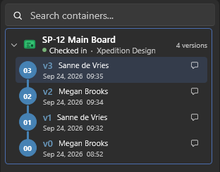 Version history for a design