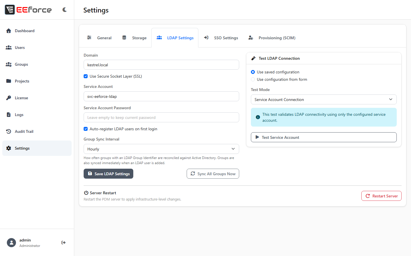 LDAP settings