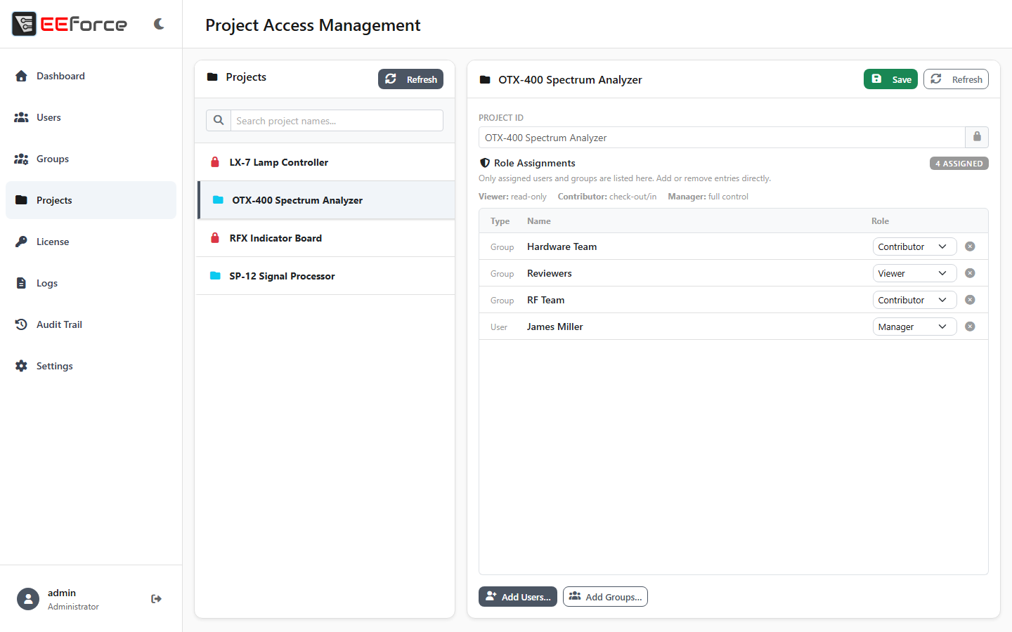 Project access management